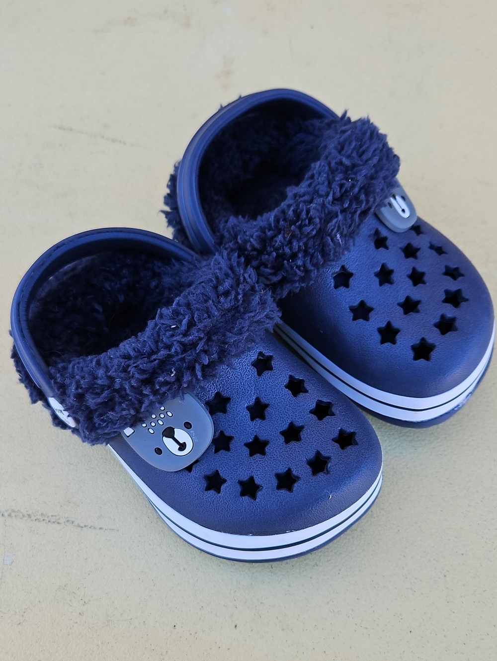 Koala Kids Navy Star Clogs with Plush Lining